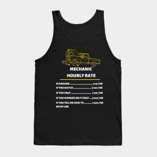 Mechanical hourly rate, Funny car, gift for car lover Tank Top